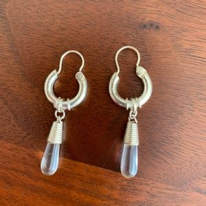 Sterling Silver and Crystal Dangle earrings